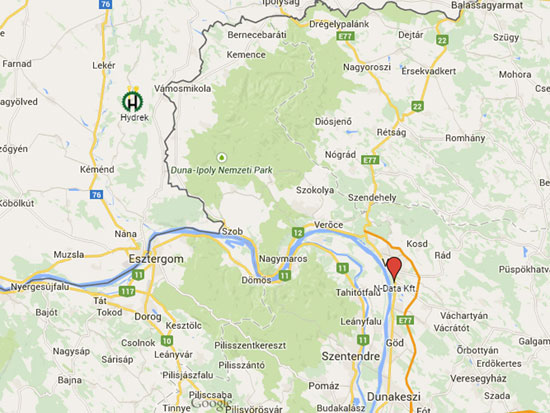 Hydrek felvevőhelyek